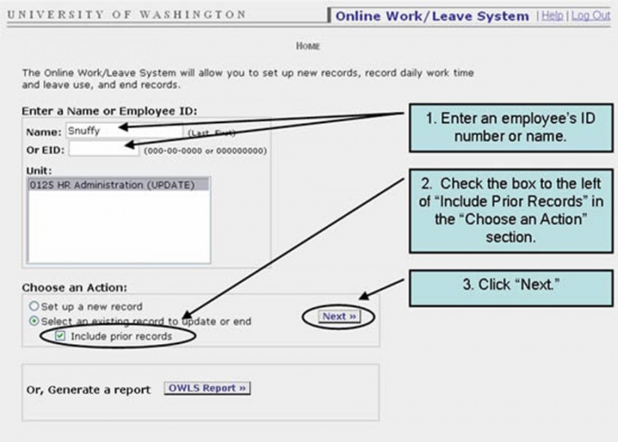 OWL record maintenance Human Resources