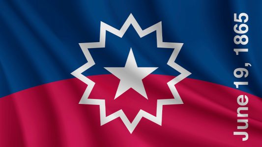 red and blue Juneteenth flag