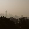 The Seattle skyline on a very smoky day