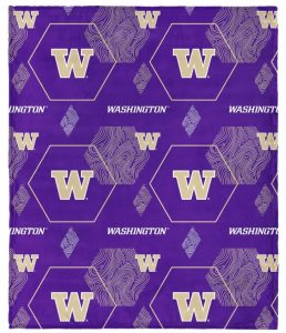 Northwest Purple W WA Huskies Single Layer Cloud Blanket 60 x 70