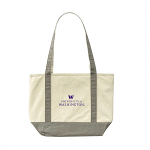 MCM Gray Trim Stacked W U of WA Signature Canvas Boat Tote