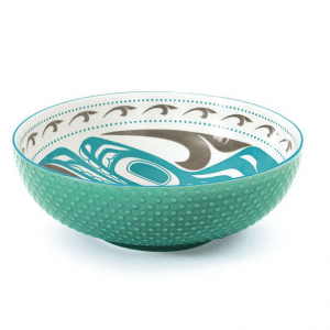 Native Northwest Killer Whale Procelain Bowl 9.5"