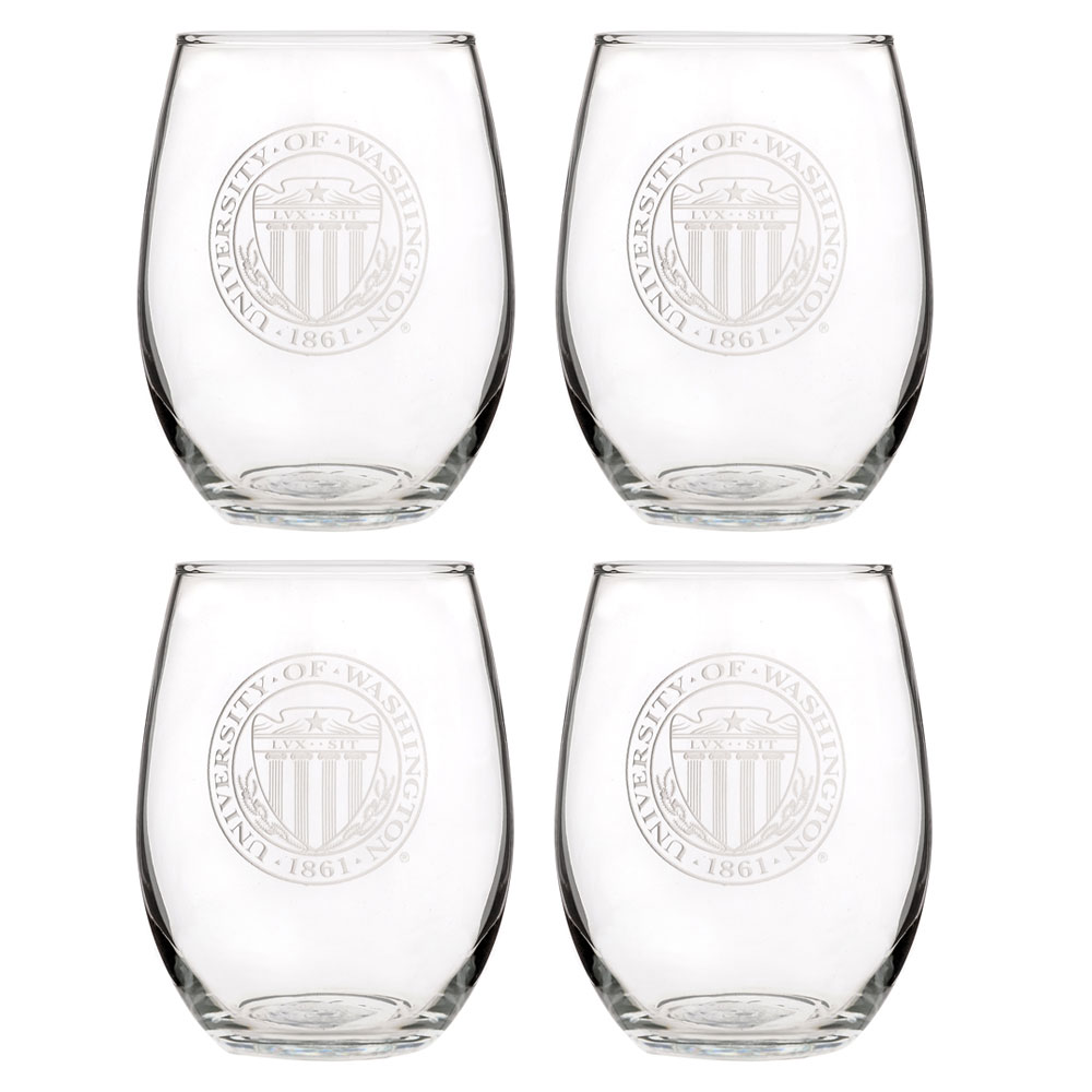 White House Presidential Seal Made in USA stemless wine drinking
