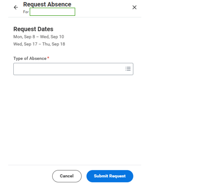 request absence popup